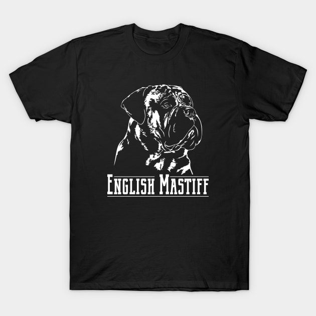 Funny Proud English Mastiff dog portrait T-Shirt by wilsigns